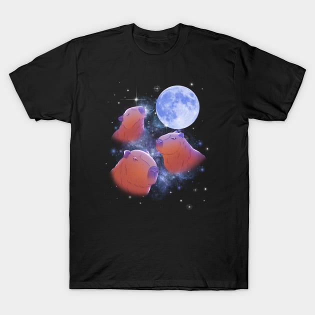 Capybara Full Moon T-Shirt by Artistic Imp